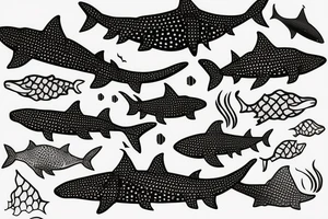 whale shark swimming tattoo idea