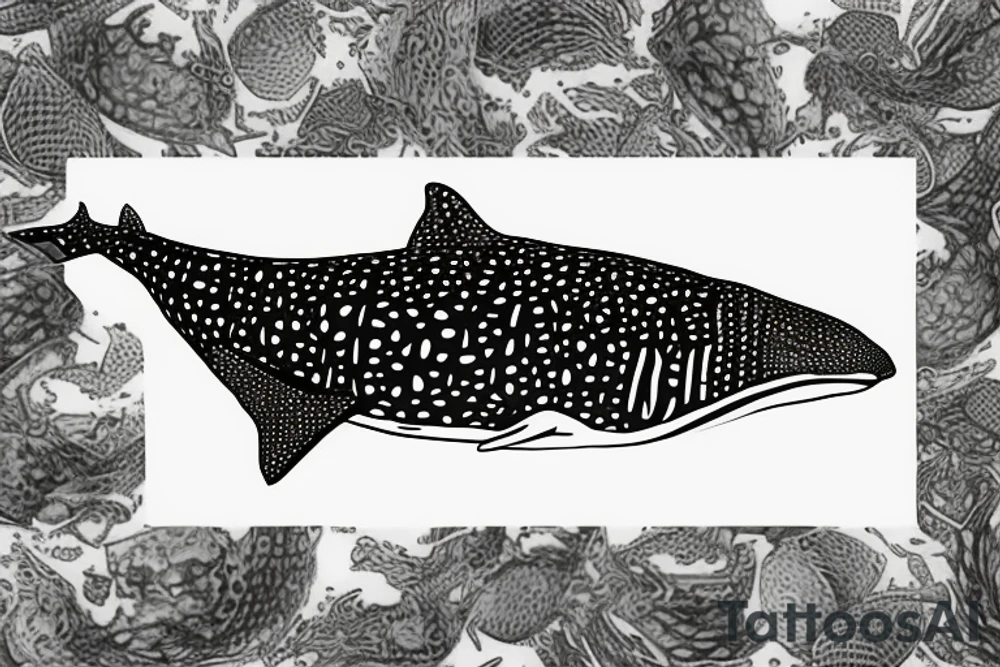whale shark swimming tattoo idea