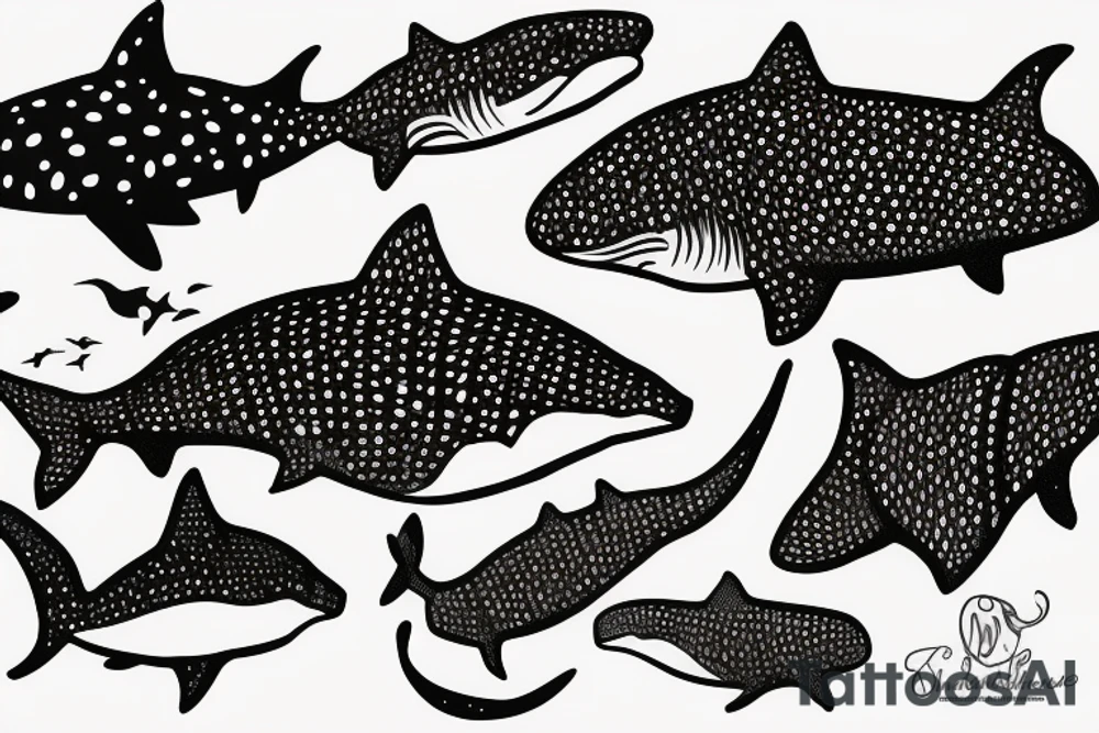 whale shark swimming tattoo idea