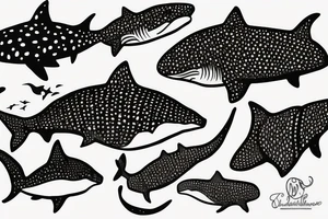 whale shark swimming tattoo idea
