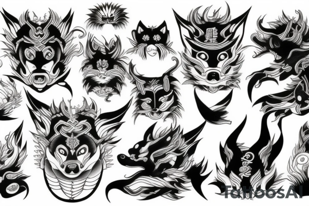 japanese Inugami tattoo idea