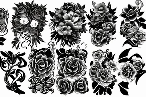 Flowers and anime tattoo idea