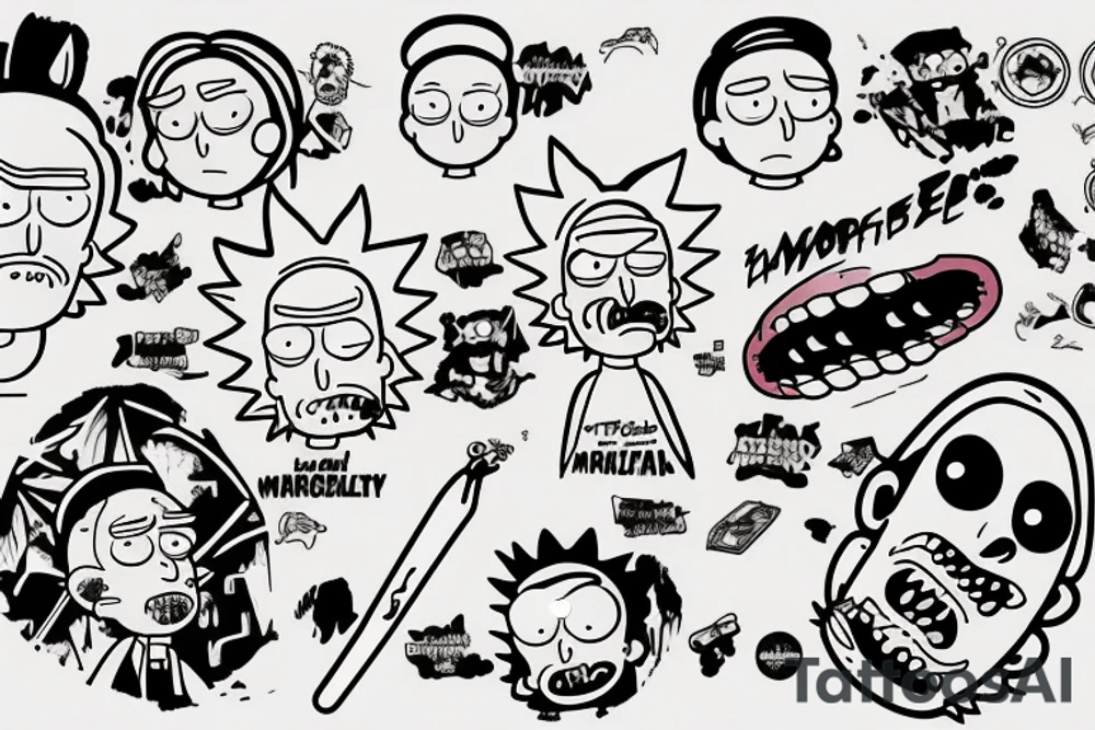 rick and morty tattoo idea