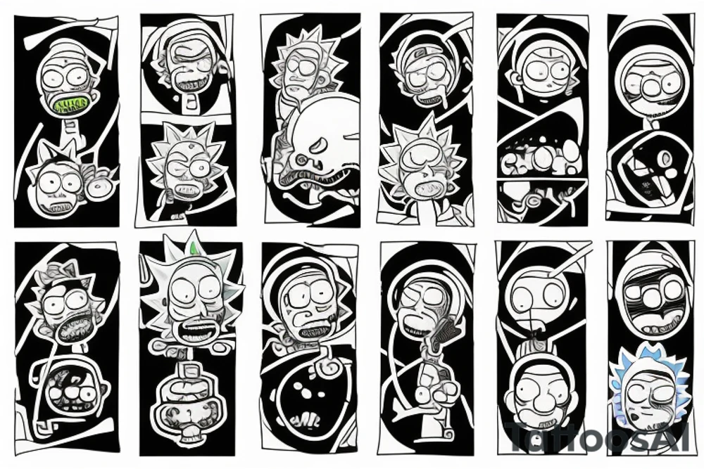rick and morty tattoo idea