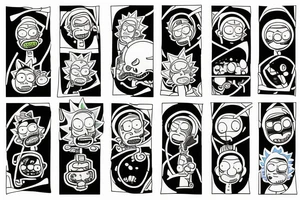 rick and morty tattoo idea