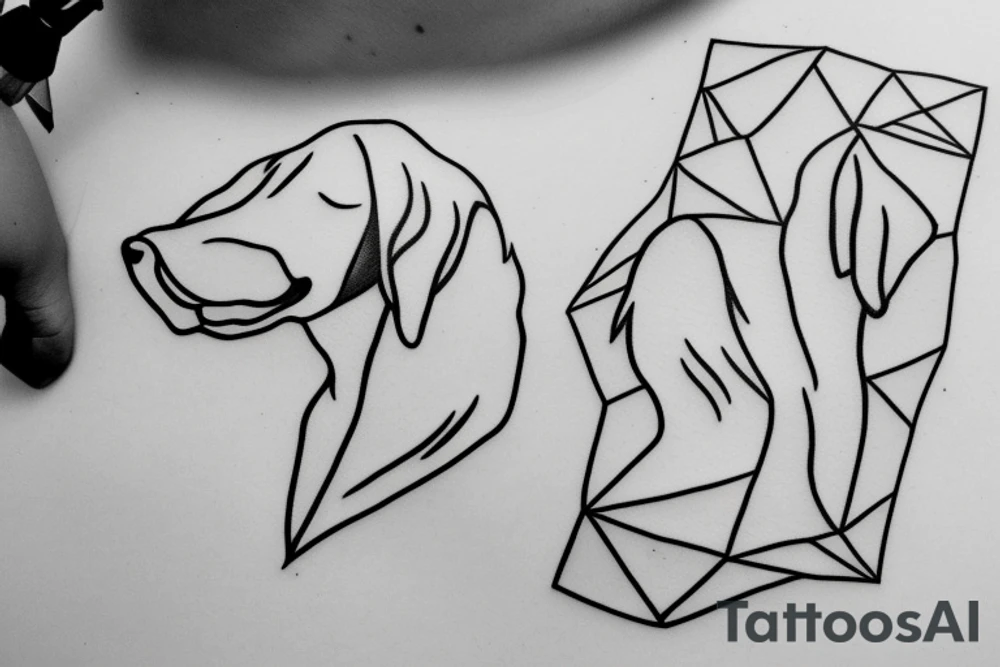 outline of a dog lying on the ground upsidown tattoo idea
