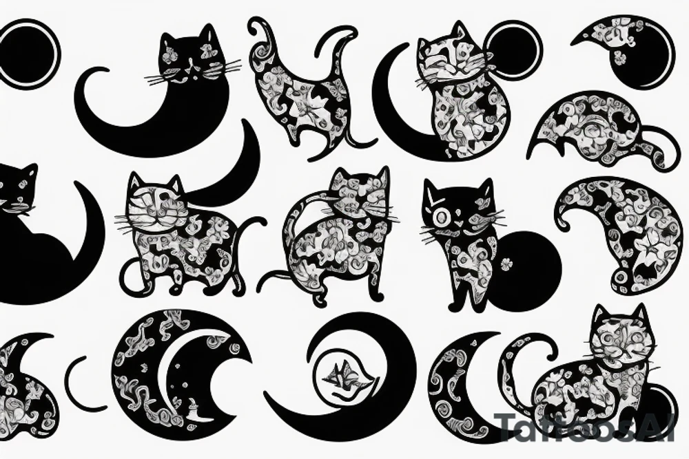 cat with a moon in the background tattoo idea cat with a moon in the background tattoo idea