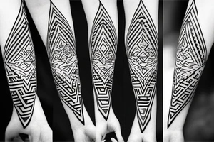 amazigh style geometric wolf tattoo idea