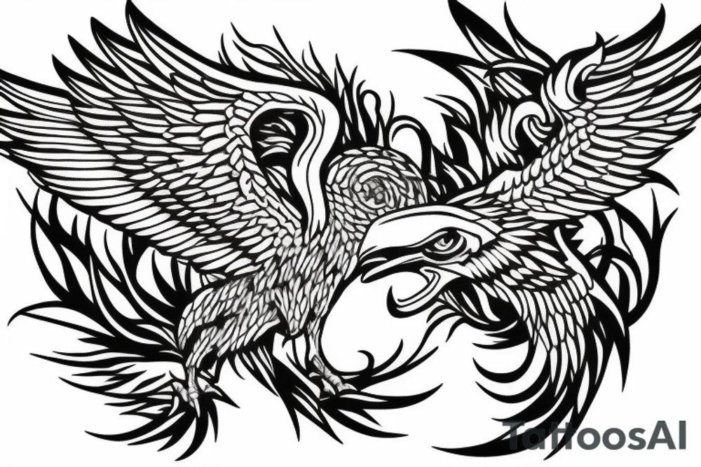 Flying griffin tattoo idea