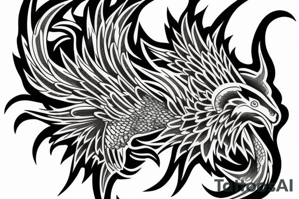 Flying griffin tattoo idea