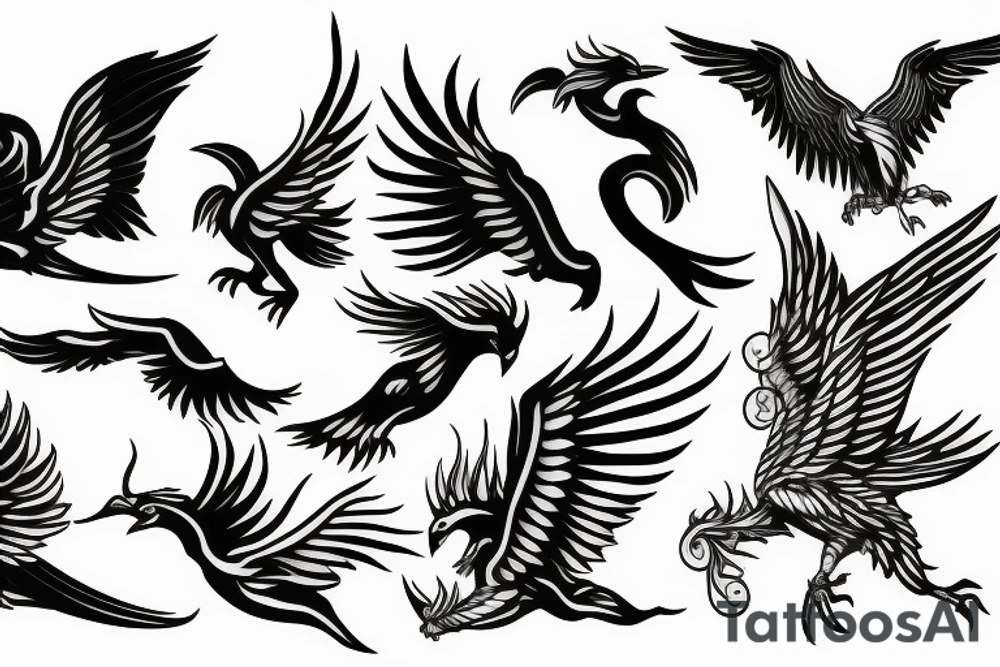 Flying griffin tattoo idea