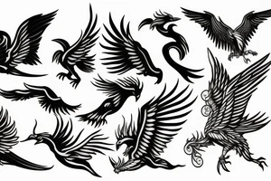 Flying griffin tattoo idea