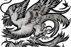 Flying griffin tattoo idea