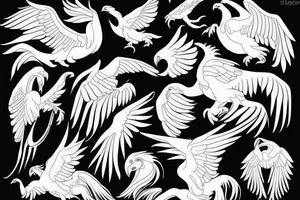 Flying gryphon tattoo idea