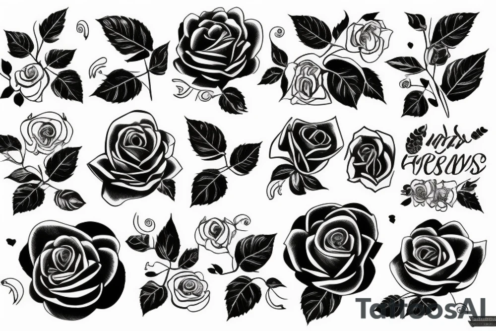 Rose with text tattoo idea