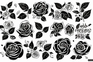 Rose with text tattoo idea