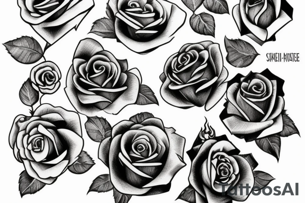 Rose with text tattoo idea