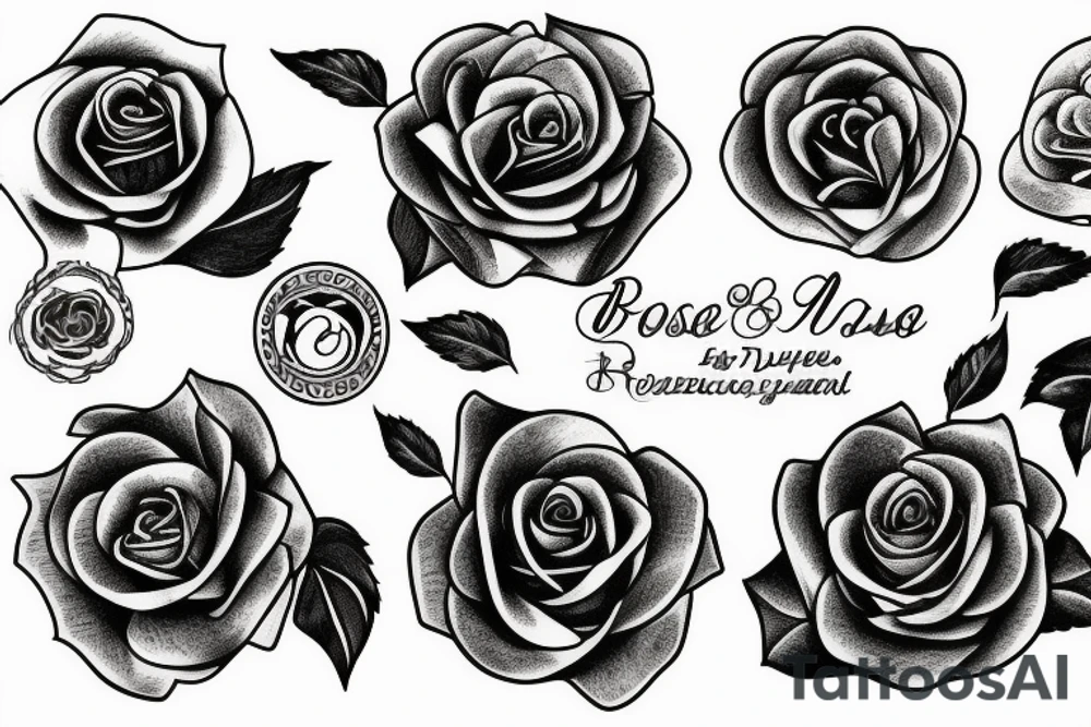 Rose with text tattoo idea