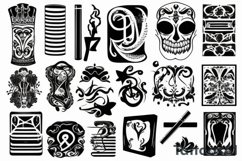 Cigarette with lighter tattoo idea