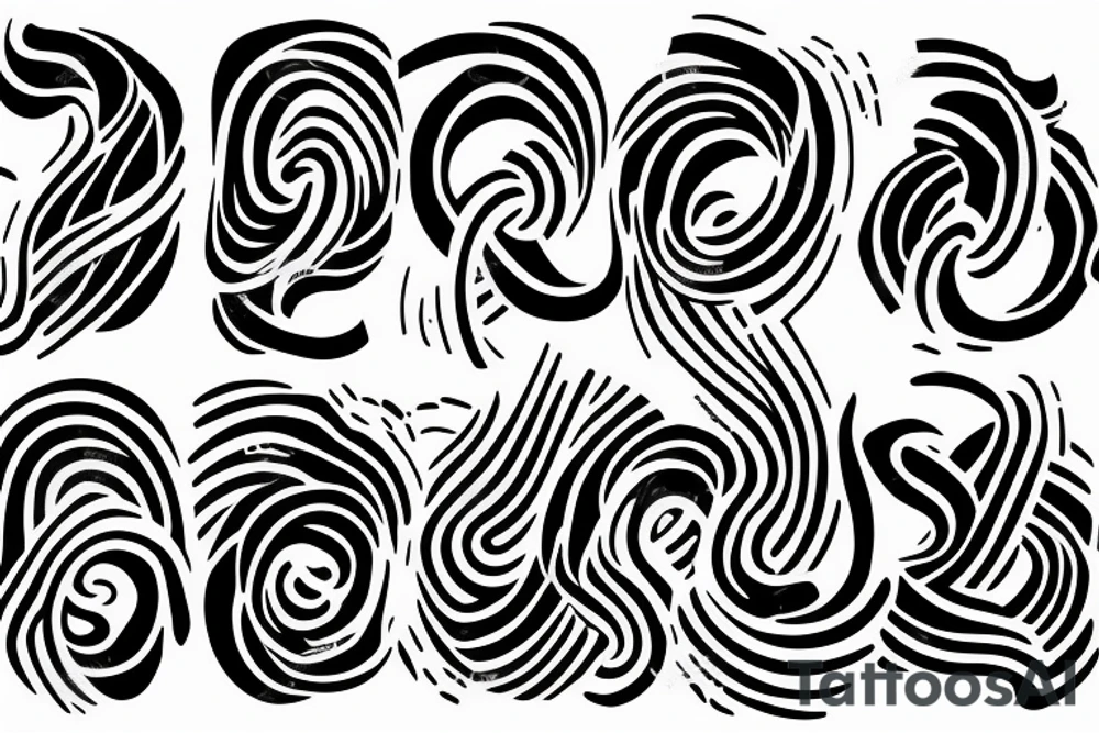 armband black waves line rope tattoo idea