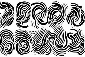 armband black waves line rope tattoo idea