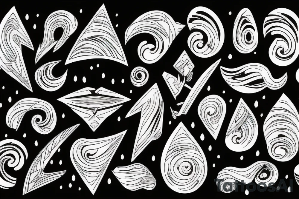 armband black waves line tattoo idea