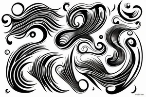 armband black waves line tattoo idea