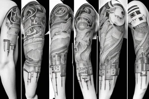 Mechanical Engineering sleeve, robotics tattoo idea