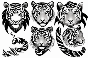 Tiger sun tattoo idea