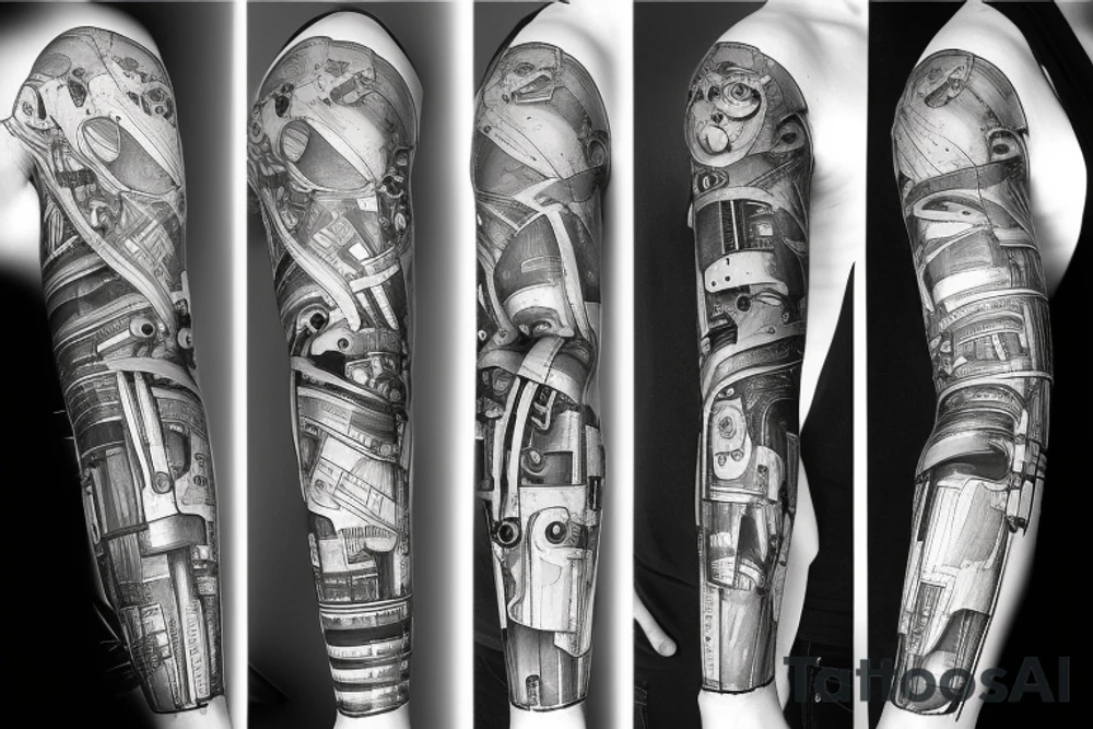 Mechanical Engineering sleeve, robotics, android tattoo idea Mechanical Engineering sleeve, robotics, android tattoo idea