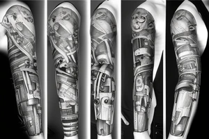 Mechanical Engineering sleeve, robotics, android tattoo idea