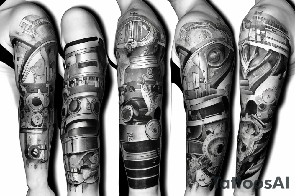 Mechanical Engineering sleeve, robotics, android tattoo idea Mechanical Engineering sleeve, robotics, android tattoo idea