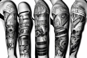 Mechanical Engineering sleeve, robotics, android tattoo idea
