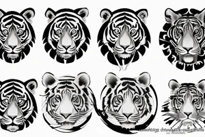 Tiger sun tattoo idea