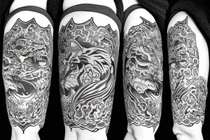 Tiger sun tattoo idea