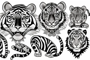 Tiger sun tattoo idea