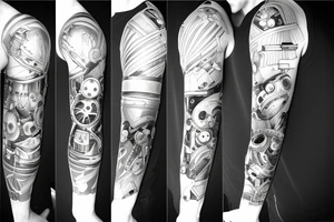 Mechanical Engineering sleeve, robotics, android, futuristic tattoo idea