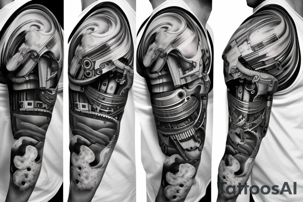 Mechanical Engineering sleeve, robotics, android, futuristic tattoo idea