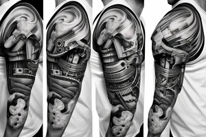 Mechanical Engineering sleeve, robotics, android, futuristic tattoo idea