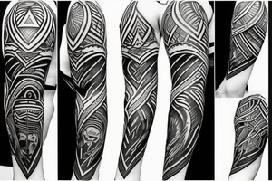 spartan warrior with mountains tattoo idea