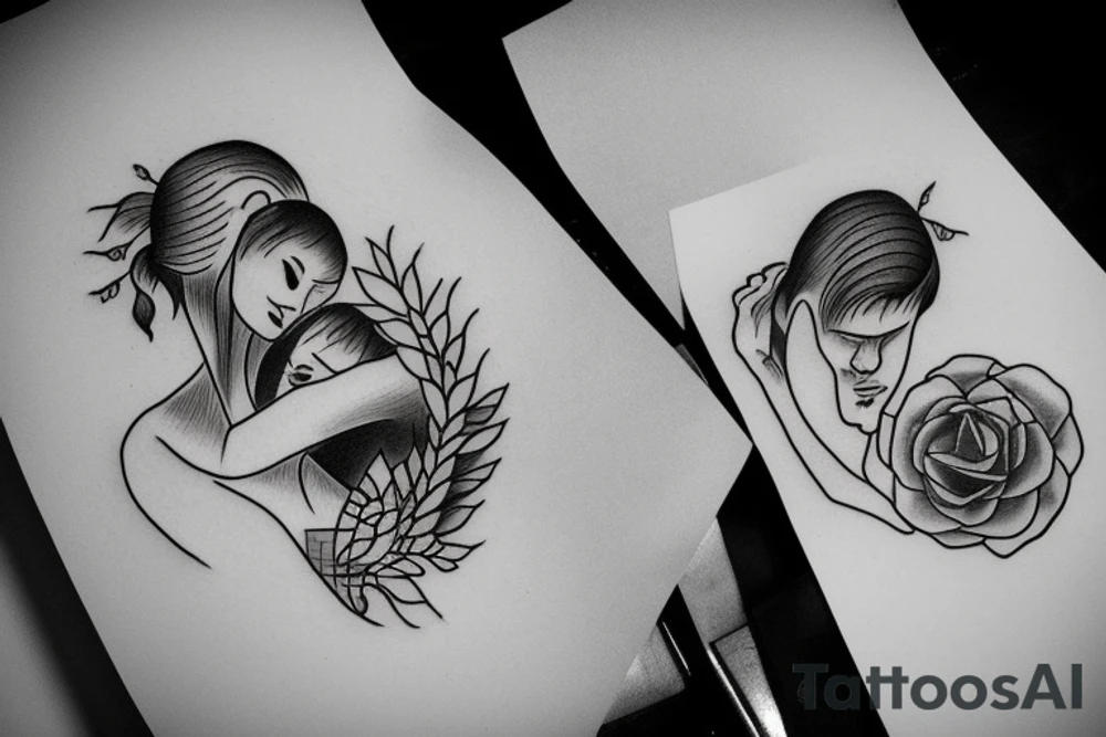 prosper pain mysterious couple tattoo idea