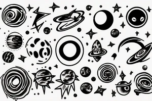 2 Planets and a black hole tattoo idea