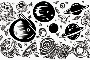 2 Planets and a black hole tattoo idea