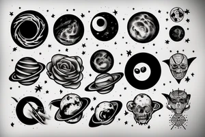 2 Planets and a black hole tattoo idea