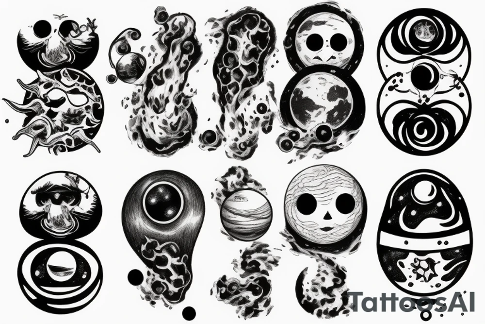 2 Planets and a black hole tattoo idea