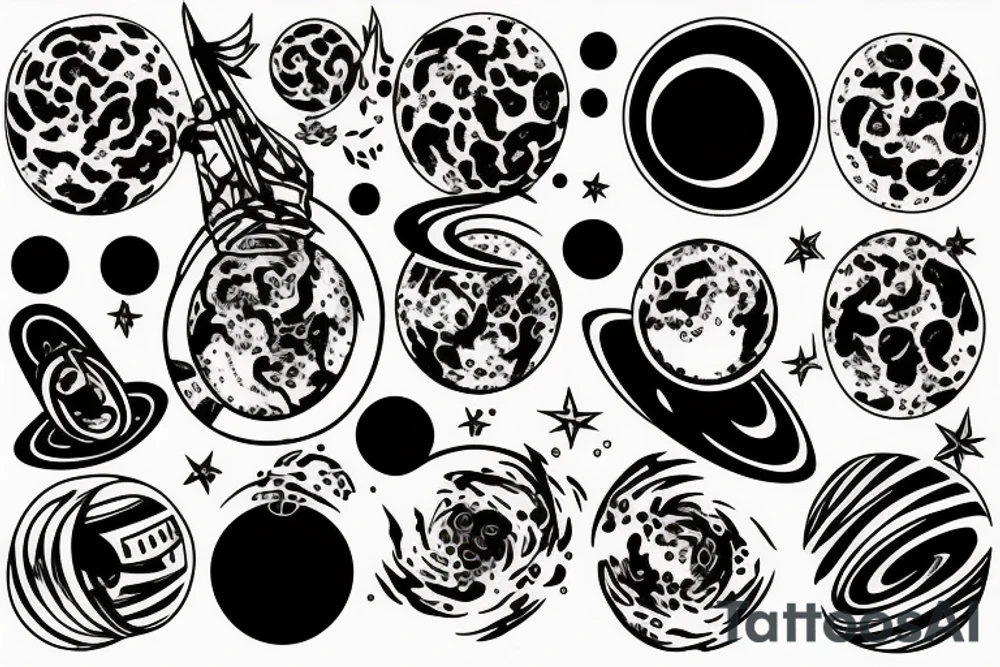 2 Planets and a black hole tattoo idea