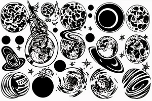 2 Planets and a black hole tattoo idea