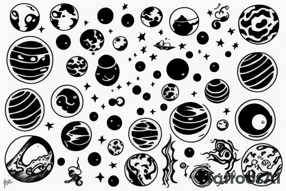 2 Planets and a black hole tattoo idea