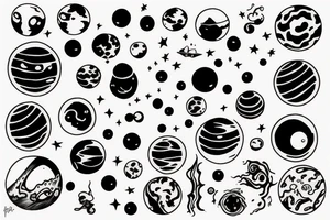 2 Planets and a black hole tattoo idea