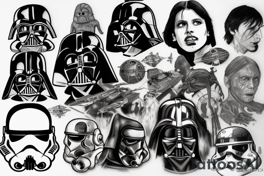 Star wars and walking dead mix tattoo idea